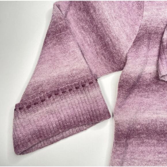 Y2K Ombre Purple Cowl Neck Sweater Tunic Wool Blend Size L Cozy Grunge Lole - Picture 4 of 10
